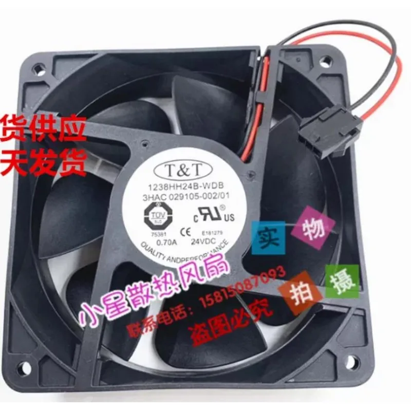 Fan for T&T 1238HH24B-WDB 3HAC029105-001 002 DC24V 0.7A 12cm Cooling Fan 120 * 120 * 38MM
Fan for T&T 1238HH24B-WDB 3HAC029105-001 002 DC24V 0.7A 12cm Cooling Fan 120 * 120 * 38MM