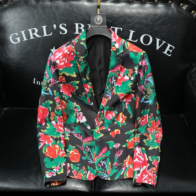 Floral Print Chinese Style Blazers For Men Slim Fit Fashionable Four Seasons High Quality Easy Care Suit Jackets Terno Masculino
Floral Print Chinese Style Blazers For Men Slim Fit Fashionable Four Seasons High Quality Easy Care Suit Jackets Terno Masculino