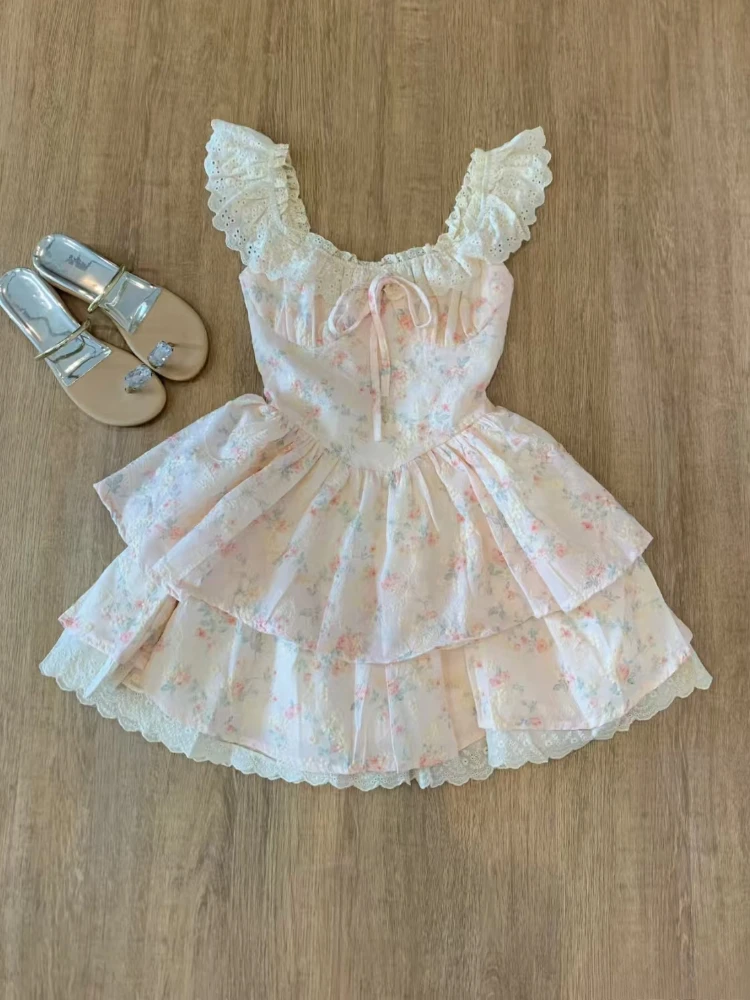 France Summer Scattered Flowers Dress Women Fashion Sweet Slim Off Shoulder Lace New Dresses Girl Design Elegant Lovely Clothing
France Summer Scattered Flowers Dress Women Fashion Sweet Slim Off Shoulder Lace New Dresses Girl Design Elegant Lovely Clothing