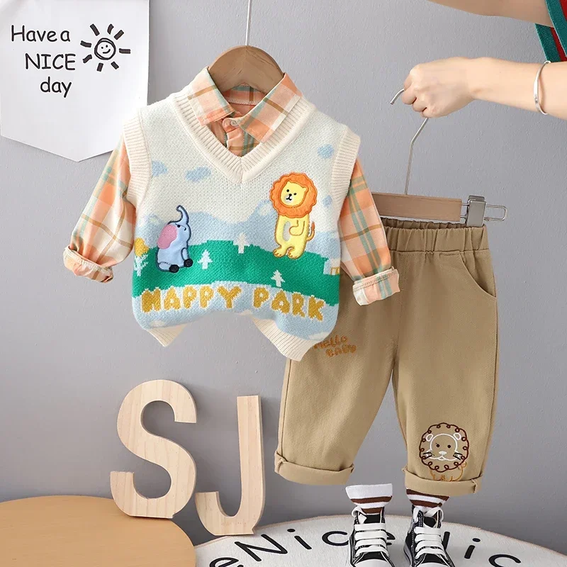 3Pcs/sets Pocket Children Toddler Tracksuits Autumn Fashion Kids Cotton Clothes Kids Boys Girls Sweater Vest Solid Shirts Pants
3Pcs/sets Pocket Children Toddler Tracksuits Autumn Fashion Kids Cotton Clothes Kids Boys Girls Sweater Vest Solid Shirts Pants