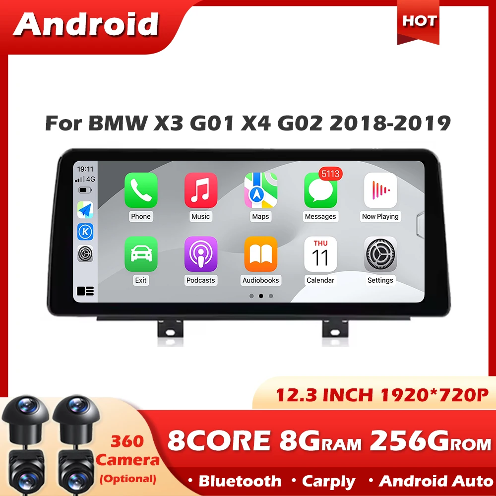 For BMW X3 G01 X4 G02 2018-2019 Android Auto Wireless Carplay QLED 1920*720 Car Multimedia Video Player GPS Navigation WIFI DSP
For BMW X3 G01 X4 G02 2018-2019 Android Auto Wireless Carplay QLED 1920*720 Car Multimedia Video Player GPS Navigation WIFI DSP