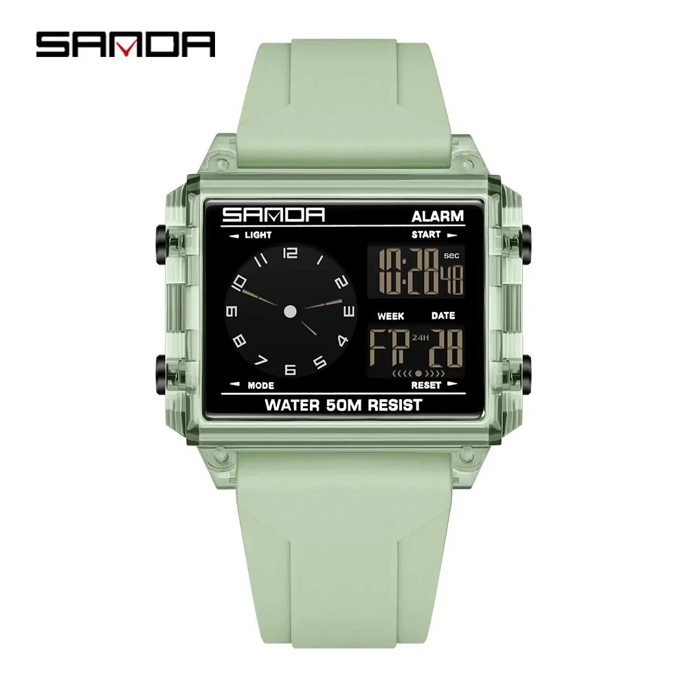 SANDA SD6368 multifunctional dual display sports watch 5ATM night light unisex youth fashion electronic watch
SANDA SD6368 multifunctional dual display sports watch 5ATM night light unisex youth fashion electronic watch