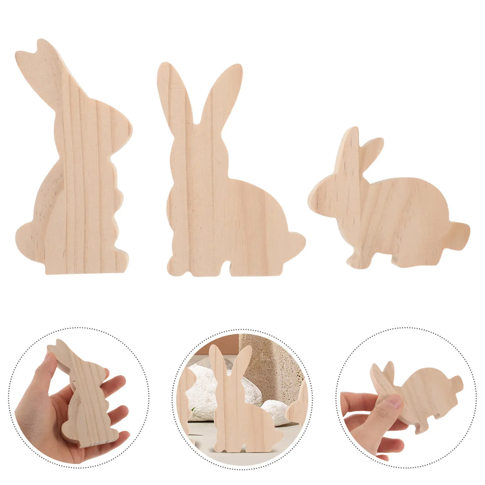 3Pcs Rabbit Wood Cutouts Unfinished Bunny Ornaments Natural Wood Slices for Easter Christmas DIY Craft Painting Decoration
3Pcs Rabbit Wood Cutouts Unfinished Bunny Ornaments Natural Wood Slices for Easter Christmas DIY Craft Painting Decoration