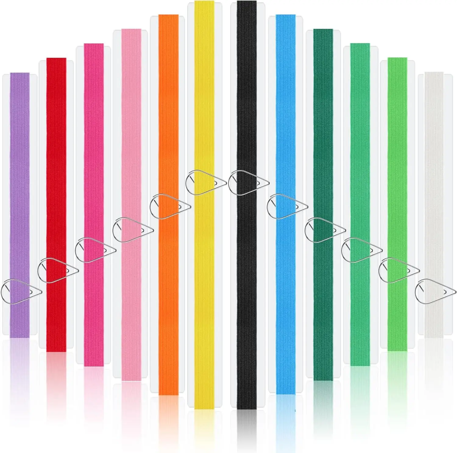 Elastic Bookmark Set with 30 Metal Paper Clips, 12 Colorful Bands for Books, Adjustable Strap, Office School Reading Accessories
Elastic Bookmark Set with 30 Metal Paper Clips, 12 Colorful Bands for Books, Adjustable Strap, Office School Reading Accessories