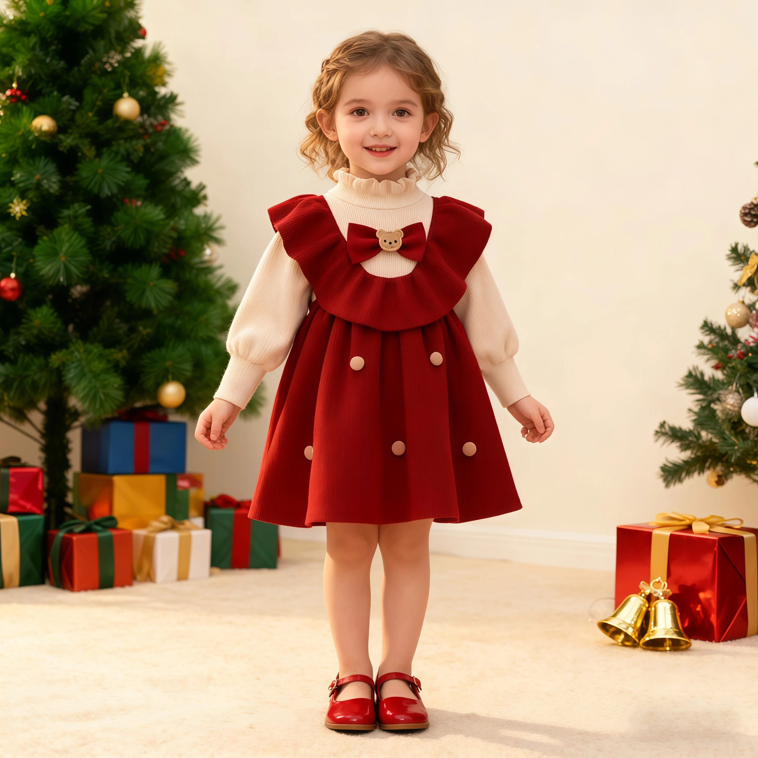 Осенне-зимнее платье для маленьких девочек, вязаное платье принцессы с длинными рукавами и красным бантом для детей, повседневная одежда для дня рождения, рождественской вечеринки
Осенне-зимнее платье для маленьких девочек, вязаное платье принцессы с длинными рукавами и красным бантом для детей, повседневная одежда для дня рождения, рождественской вечеринки