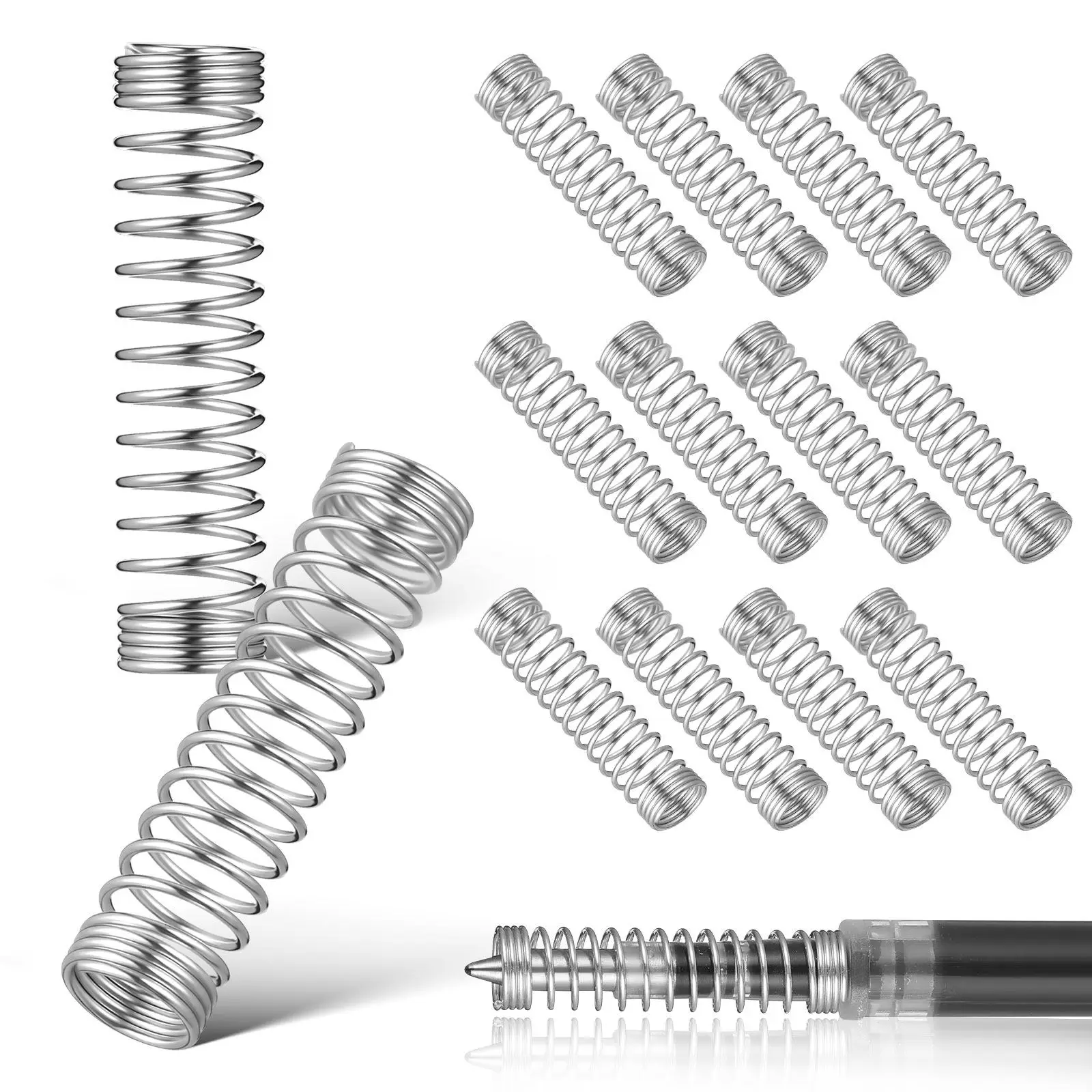 50Pcs Mini Stainless Steel Compression Springs 0.4mm Wire Diameter 4.5mm Od 18Mm Length Ballpoint Gel Pen Spring Kit Reliable
50Pcs Mini Stainless Steel Compression Springs 0.4mm Wire Diameter 4.5mm Od 18Mm Length Ballpoint Gel Pen Spring Kit Reliable