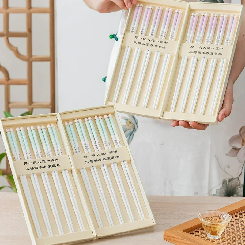 10 Pairs Chinese Style Ceramic Chopsticks Set Household Hotel Restaurant Portable Noodles Food Non-slip Chopsticks Tableware
10 Pairs Chinese Style Ceramic Chopsticks Set Household Hotel Restaurant Portable Noodles Food Non-slip Chopsticks Tableware