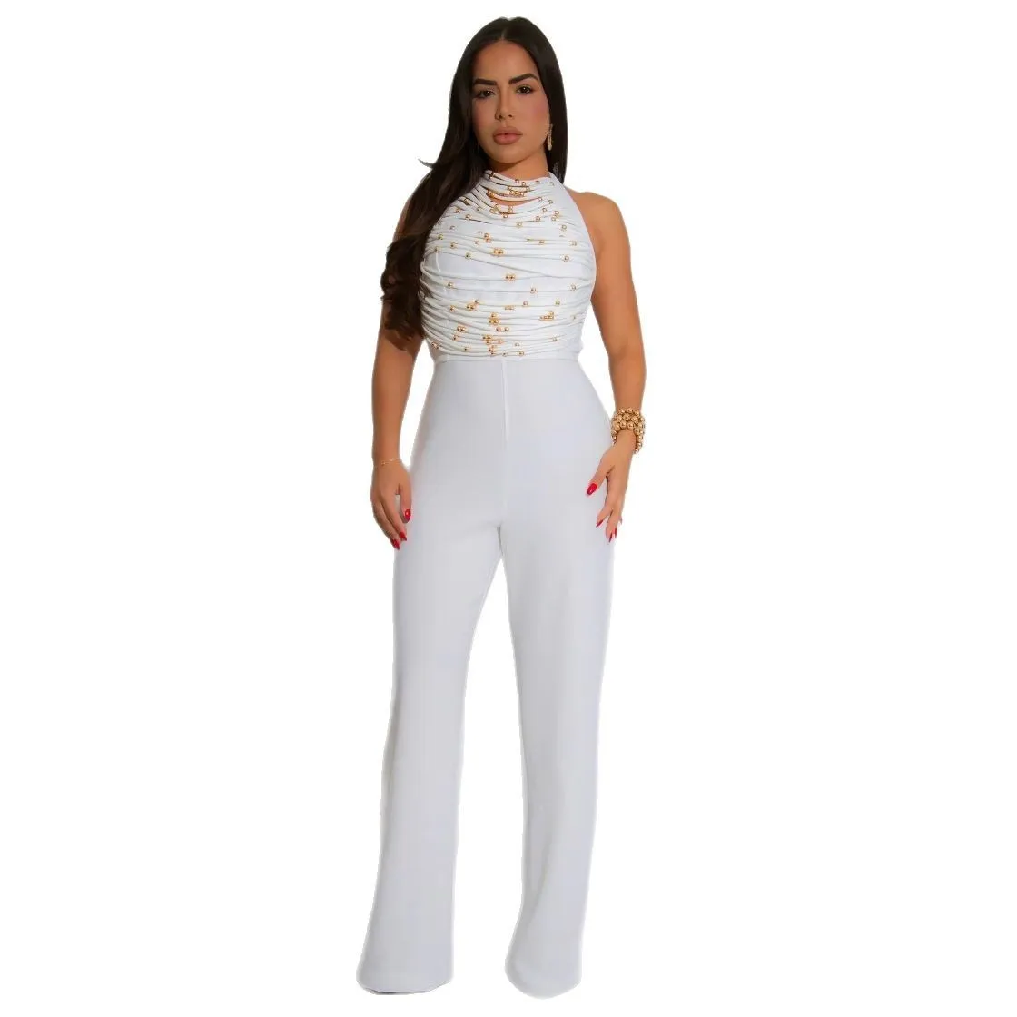 Womens Beaded Fringed Palazzo Jumpsuits Overalls Summer Backless Fitted Wide Legs Jumpsuits One Piece Outfits Clubwear
Womens Beaded Fringed Palazzo Jumpsuits Overalls Summer Backless Fitted Wide Legs Jumpsuits One Piece Outfits Clubwear