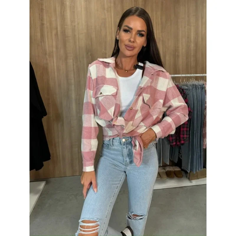 New Women's Fashion Plaid Shirts Long Sleeve Block Color Plaid Button Fly Female Blouses Fashion Young Lady Top Casual Clothes
New Women's Fashion Plaid Shirts Long Sleeve Block Color Plaid Button Fly Female Blouses Fashion Young Lady Top Casual Clothes