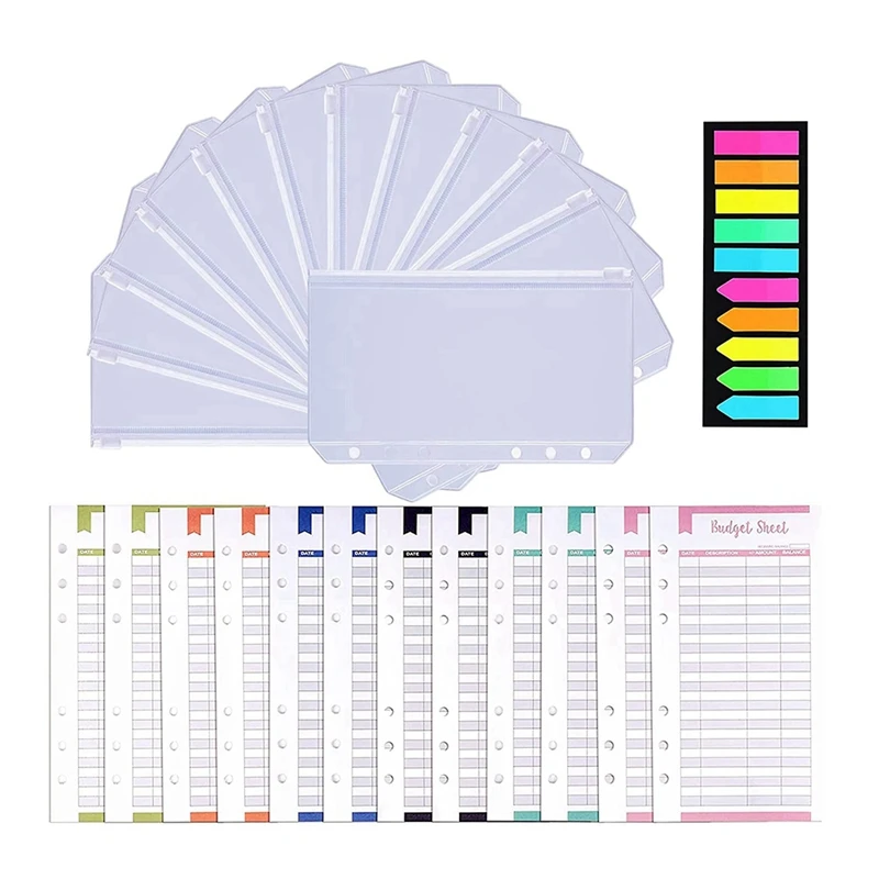 12Pcs Binder Pockets Budget Planner Clear PVC 6 Holes Pockets For Notebook Planner
12Pcs Binder Pockets Budget Planner Clear PVC 6 Holes Pockets For Notebook Planner