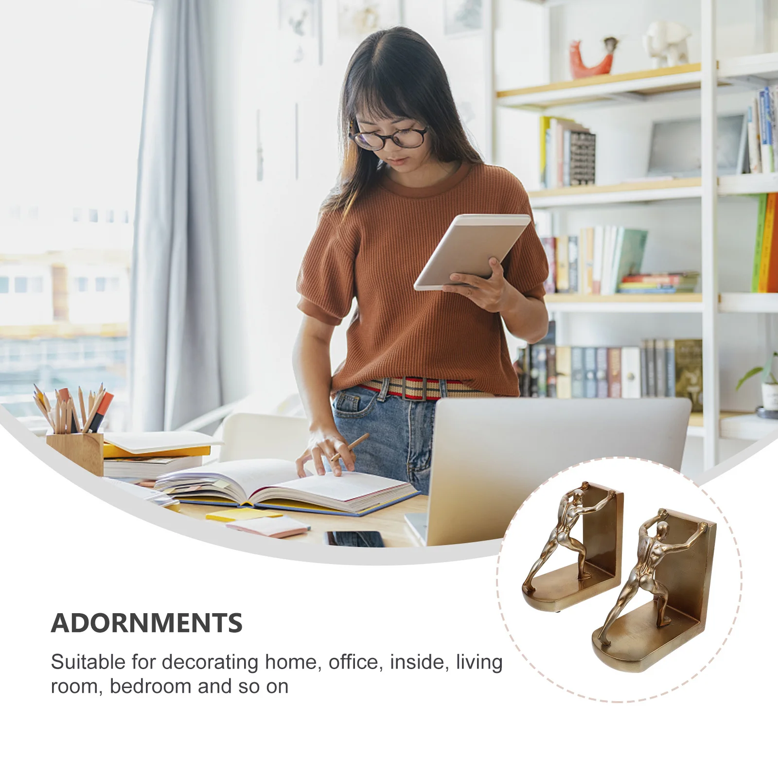 2pcs Resin Bookends Golden Creative Desktop Adornment For Home Office Study Decor Modern Book End Tabletop Ornament Housewarming
2pcs Resin Bookends Golden Creative Desktop Adornment For Home Office Study Decor Modern Book End Tabletop Ornament Housewarming