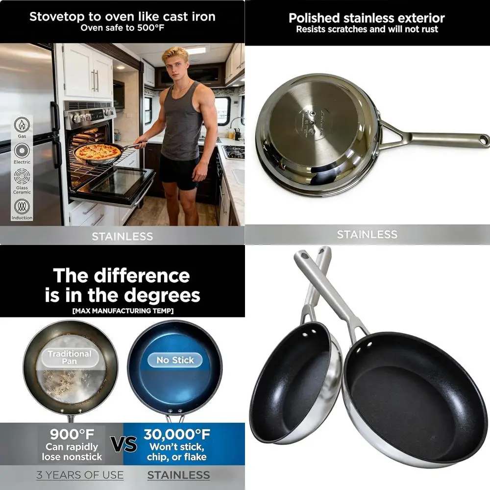 Набор из 2-х антипригарных сковородок, 8 и 10 дюймов, подходят для газовых, электрических, индукционных плит, можно мыть в посудомоечной машине и использовать в духовке до 500°F. ° Ф, даже он
Набор из 2-х антипригарных сковородок, 8 и 10 дюймов, подходят для газовых, электрических, индукционных плит, можно мыть в посудомоечной машине и использовать в духовке до 500°F. ° Ф, даже он