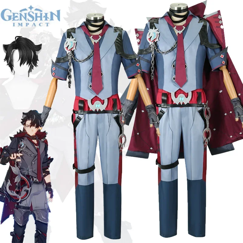 Game Genshin Impact Wriothesley Cosplay Costume Wig Uniform Full Set Fontaine Clothes Suit Halloween Party Play for Adult Men
Game Genshin Impact Wriothesley Cosplay Costume Wig Uniform Full Set Fontaine Clothes Suit Halloween Party Play for Adult Men