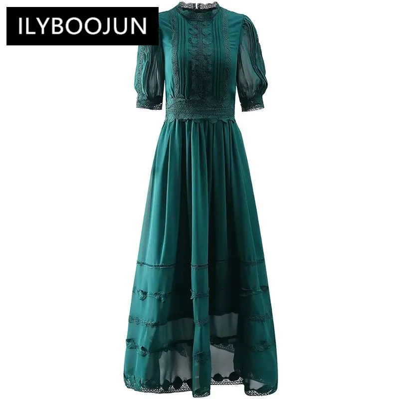 ILYBOOJUN Fashion Women's New Embroidered Patchwork Stand-Up Collar Short-Sleeved Vintage Pleated Elegant Bohemian Maxi Dress
ILYBOOJUN Fashion Women's New Embroidered Patchwork Stand-Up Collar Short-Sleeved Vintage Pleated Elegant Bohemian Maxi Dress