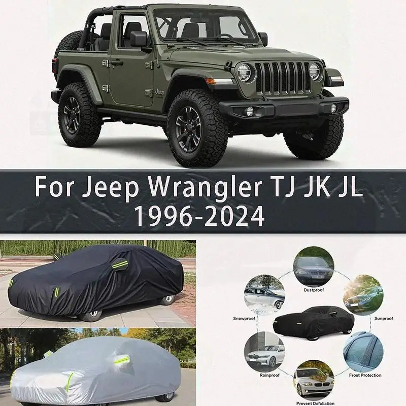 For Outdoor Jeep Wrangler Protection Covers Waterproof Dustproof Snow Sunshade for TJ JK JL 1996 2024 Car Covers
For Outdoor Jeep Wrangler Protection Covers Waterproof Dustproof Snow Sunshade for TJ JK JL 1996 2024 Car Covers