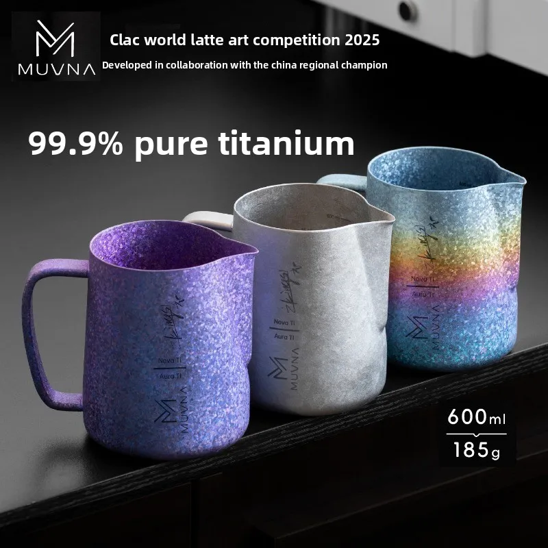 MUVNA Ti-Art Titanium Latte Art Pitcher, Milk Steamer, Milk Frother, Coffee Accessories, Pure Titanium Latte Art Cup
MUVNA Ti-Art Titanium Latte Art Pitcher, Milk Steamer, Milk Frother, Coffee Accessories, Pure Titanium Latte Art Cup