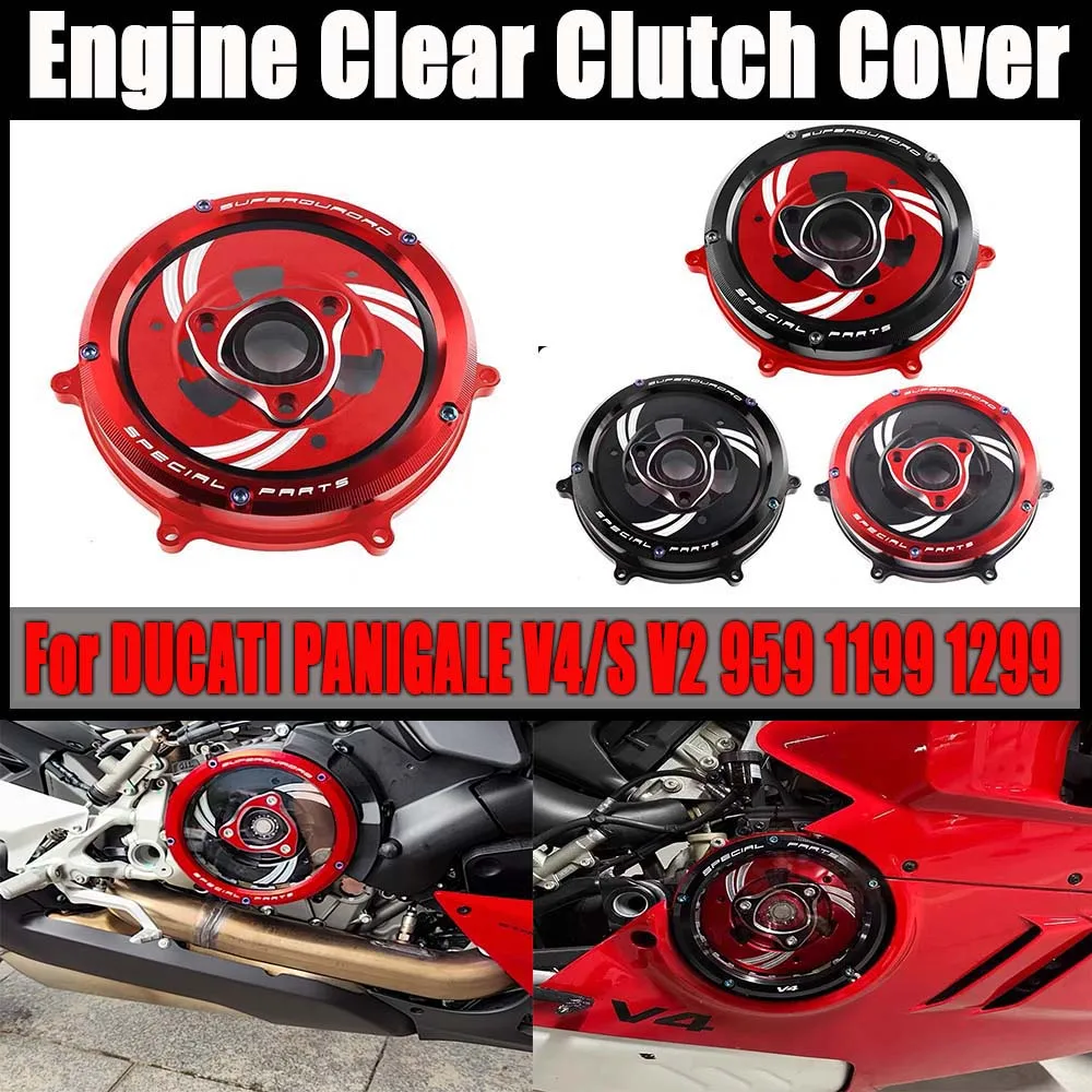 For DUCATI PANIGALE V4/S V4R V4RS Engine Part Engine Clear Clutch Cover Motorcycle Waterproof Protector Guard
For DUCATI PANIGALE V4/S V4R V4RS Engine Part Engine Clear Clutch Cover Motorcycle Waterproof Protector Guard
