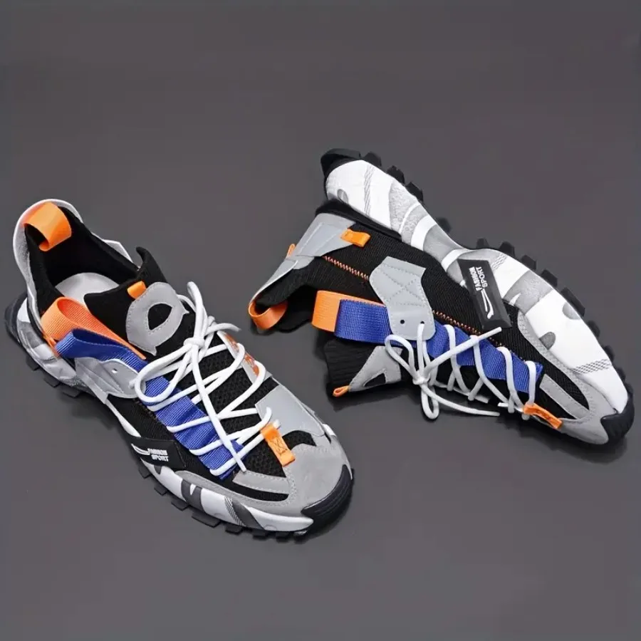 Shoes - Trendy Brand Large-sized 38-46 Sports Shoes for Men with A Gray Orange And Blue Color Contrast Design Anti-slip Sole +
Shoes - Trendy Brand Large-sized 38-46 Sports Shoes for Men with A Gray Orange And Blue Color Contrast Design Anti-slip Sole +