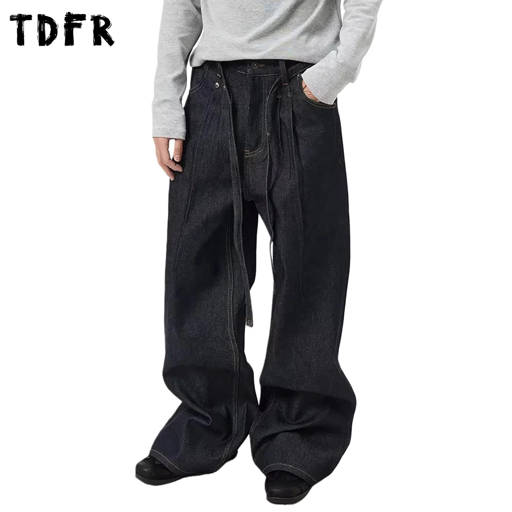 Мужские джинсы в стиле ретро с поясом, с декоративной строчкой, повседневные, прямые, свободные, широкие, плиссированные, из денима
Мужские джинсы в стиле ретро с поясом, с декоративной строчкой, повседневные, прямые, свободные, широкие, плиссированные, из денима