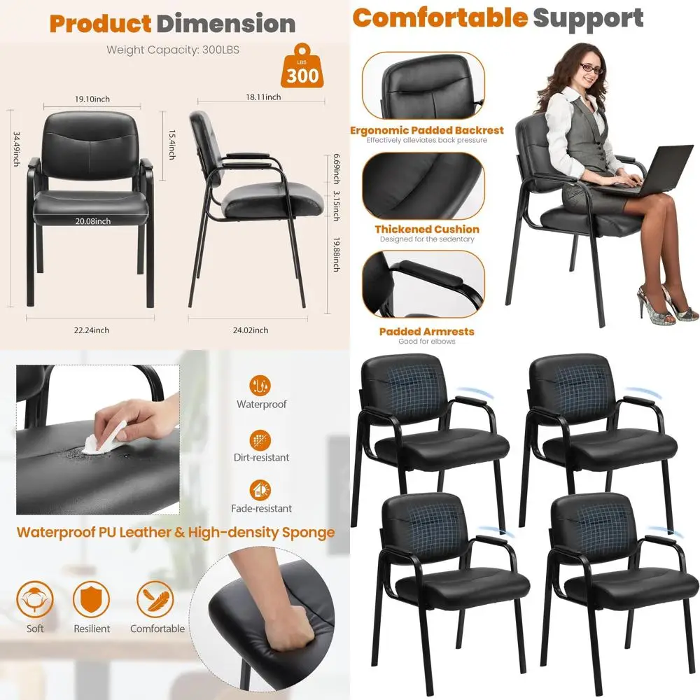 Oice Retion Gt Waiting Room Chairs Set o 4, Leather Stationary Chair No Wheels with Padded Arms or Elderly Desk Conerence Room L
Oice Retion Gt Waiting Room Chairs Set o 4, Leather Stationary Chair No Wheels with Padded Arms or Elderly Desk Conerence Room L
