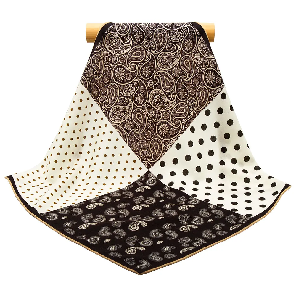65cm Silk and Wool Blend Scarf Women Paisley & Dots Hair Scarf Female Square Classic Handkerchief Client Gift for Lady and Men
65cm Silk and Wool Blend Scarf Women Paisley & Dots Hair Scarf Female Square Classic Handkerchief Client Gift for Lady and Men