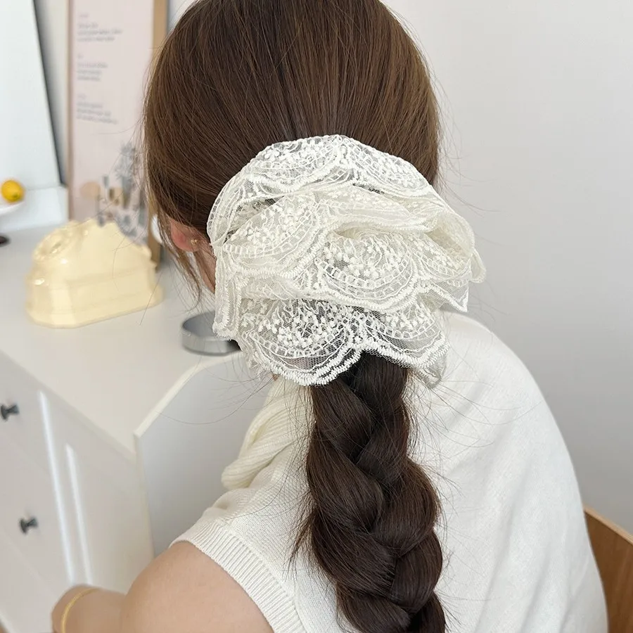 French White Lace Scrunchie Premium Sweet Hair Tie for Women Back Head Daily Use
French White Lace Scrunchie Premium Sweet Hair Tie for Women Back Head Daily Use