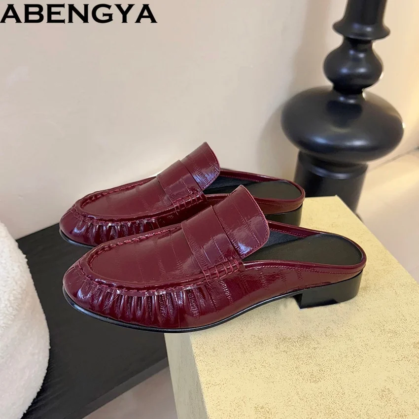 Real Leather Half Flat Slippers Women Square Heel Casual Shoes Women Slides Round Toe Women's Slippers 2026
Real Leather Half Flat Slippers Women Square Heel Casual Shoes Women Slides Round Toe Women's Slippers 2026