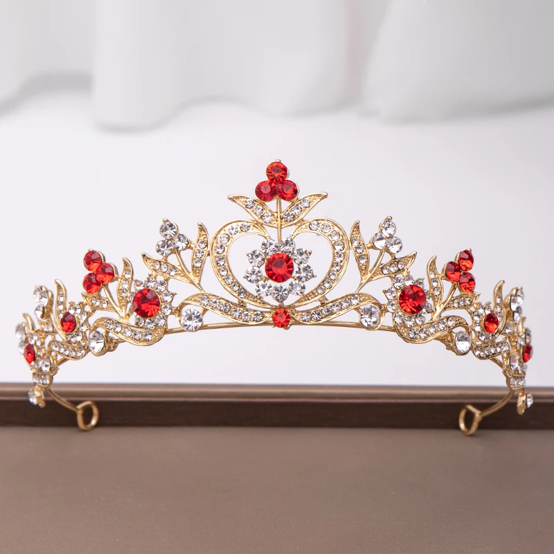 Trendy Gold RedRhinestone Crystal Crown Flower Bridal Hair Accessories Wedding Headpiece Hair ornaments Bride Hair Jewelry crown
Trendy Gold RedRhinestone Crystal Crown Flower Bridal Hair Accessories Wedding Headpiece Hair ornaments Bride Hair Jewelry crown