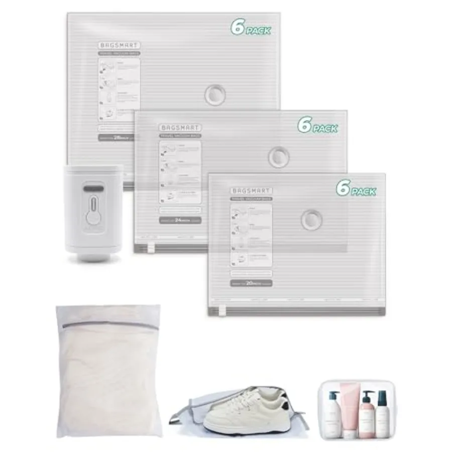 Vacuum Bags for Travel with Rechargeable Air Pump Portable Space Saver Bags for Travel and Home Vacuum Compression Seal Bag for
Vacuum Bags for Travel with Rechargeable Air Pump Portable Space Saver Bags for Travel and Home Vacuum Compression Seal Bag for
