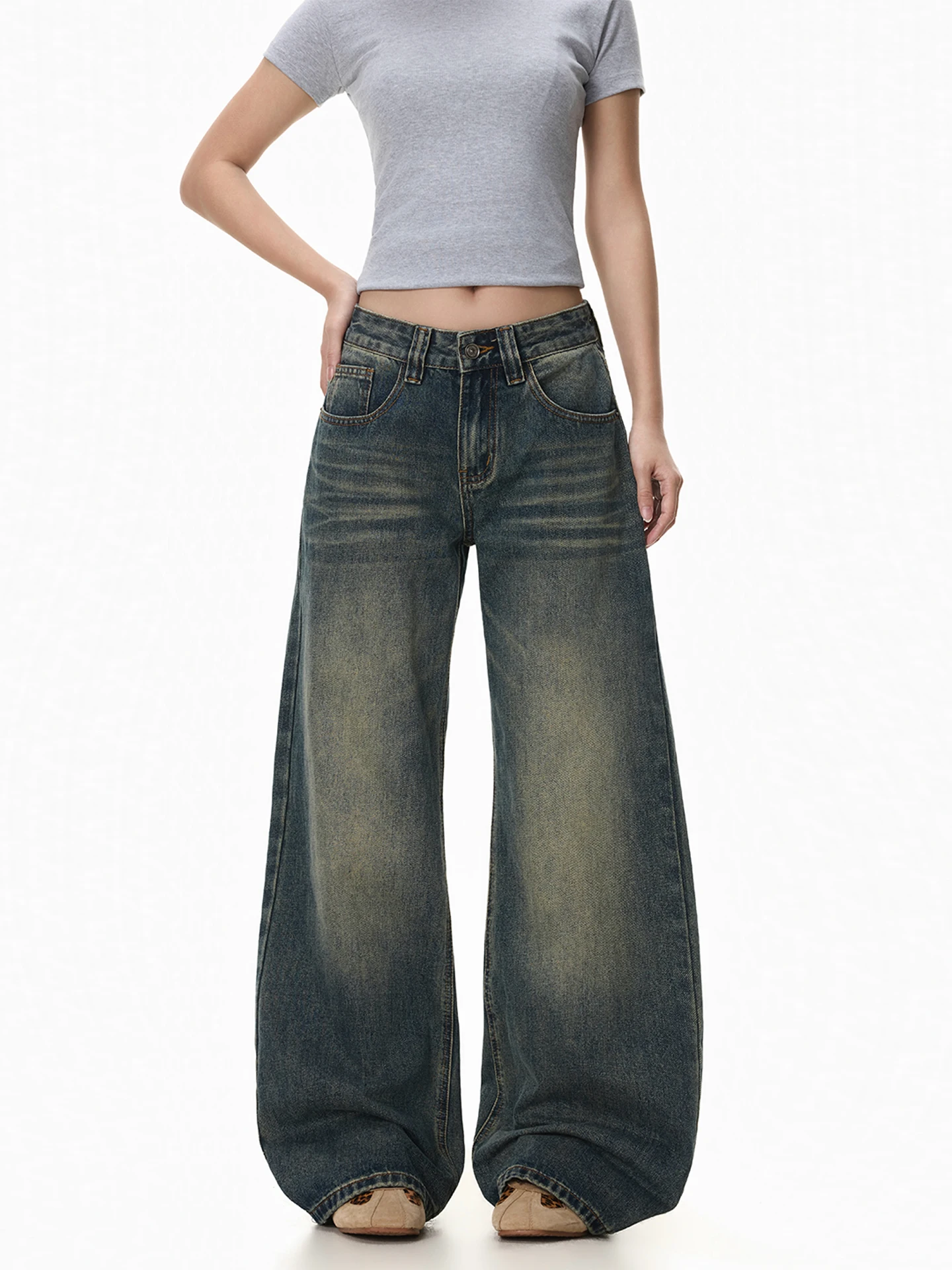 FreeMary American Retro Vintage Women's Jeans Drapey Loose Slim Straight Leg Wide Leg Pants Wear Resistant Casual Jeans
FreeMary American Retro Vintage Women's Jeans Drapey Loose Slim Straight Leg Wide Leg Pants Wear Resistant Casual Jeans