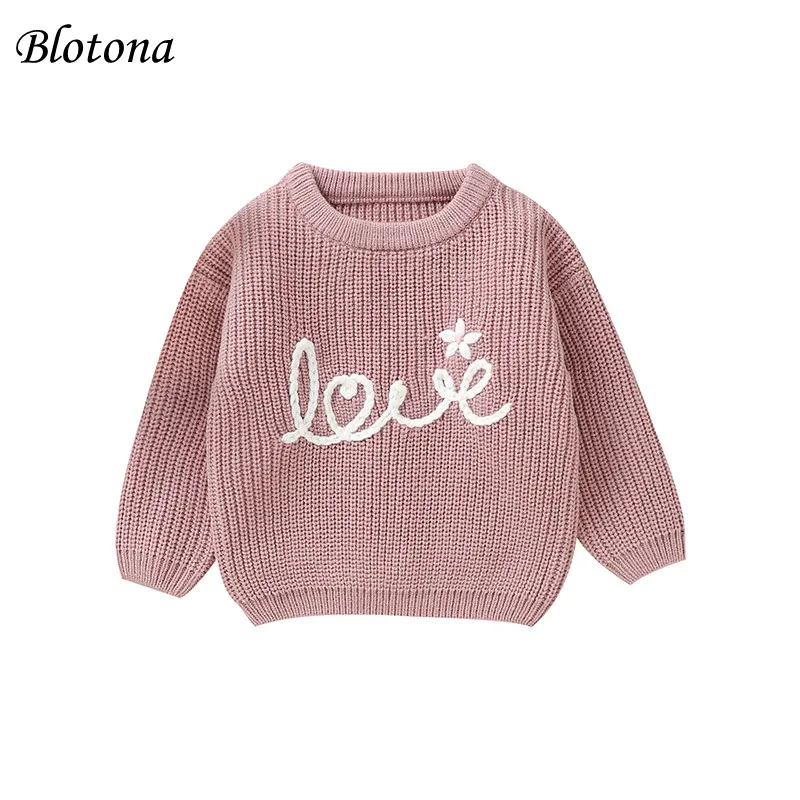 Blotona Toddler Girls Autumn Winter Knitted Sweater Long Sleeve Letter Flower Embroidery Casual Pullover Knitwear Tops
Blotona Toddler Girls Autumn Winter Knitted Sweater Long Sleeve Letter Flower Embroidery Casual Pullover Knitwear Tops