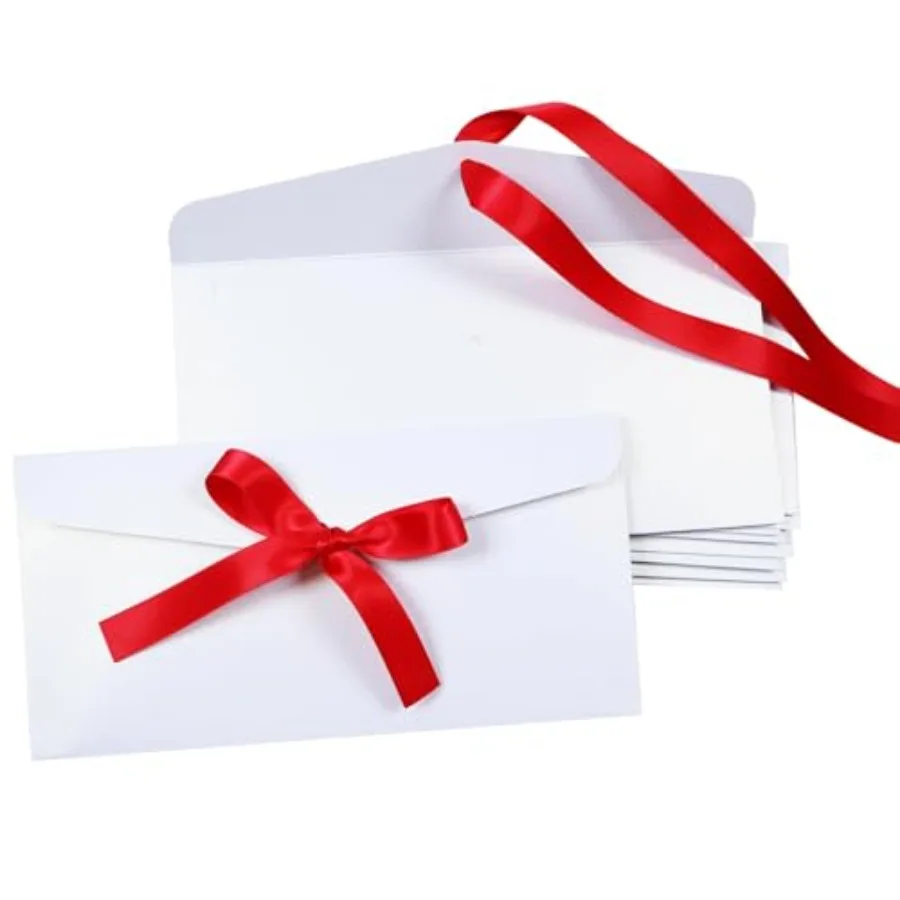 10 Pieces Ribbon Bow Kraft Paper Envelopes, Thick Pearlescent Color Envelope for Greeting Cards, Festival Supplies, Birthday Pa
10 Pieces Ribbon Bow Kraft Paper Envelopes, Thick Pearlescent Color Envelope for Greeting Cards, Festival Supplies, Birthday Pa