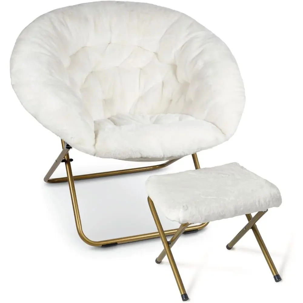 Cozy Chair/Faux Fur Saucer Chair for Bedroom/X-Large (White + Footrest)
Cozy Chair/Faux Fur Saucer Chair for Bedroom/X-Large (White + Footrest)