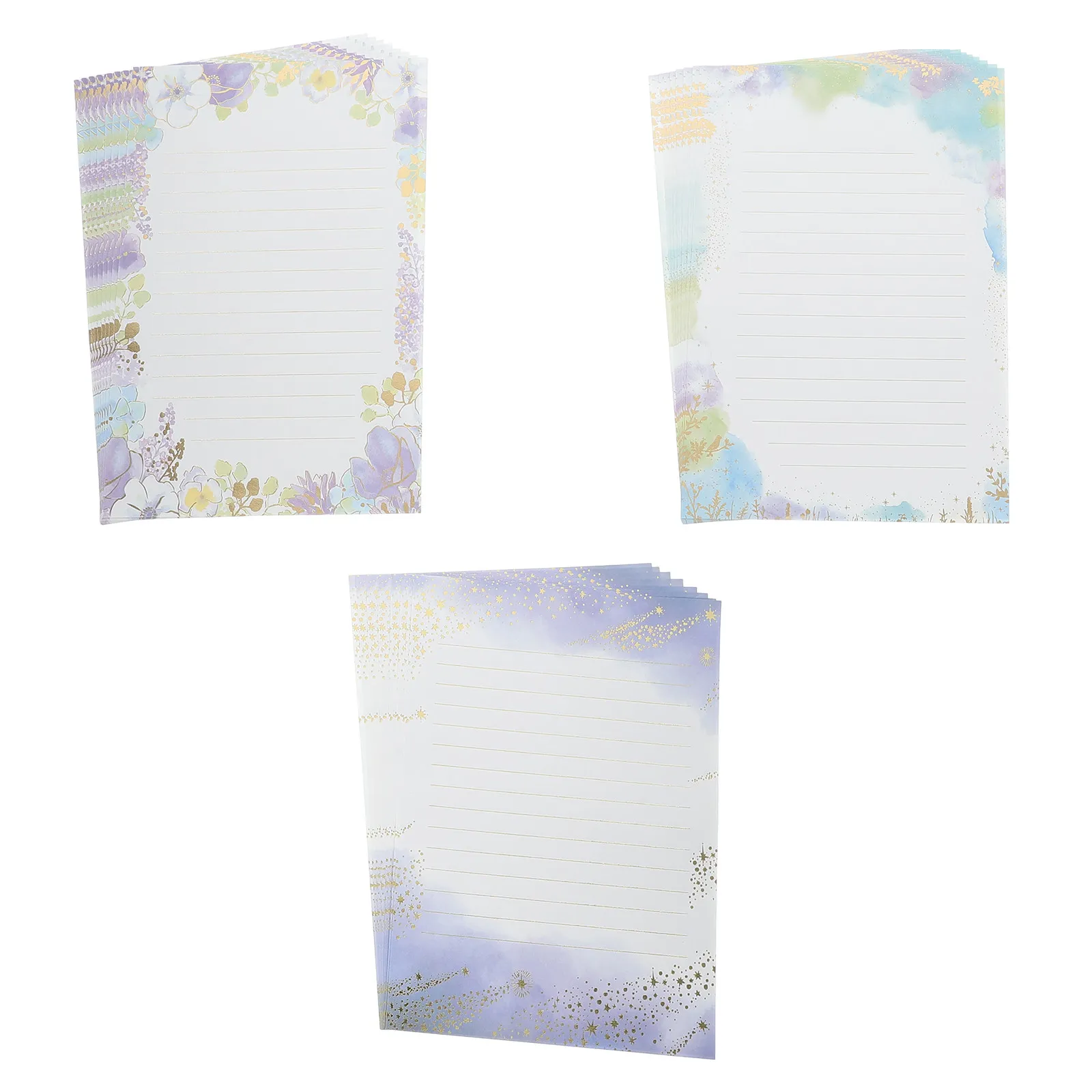 24 Sheets A5 Elegant Gold Embossed Letter Paper Vintage Lined Stationery with Watercolor Floral Design for Invitations
24 Sheets A5 Elegant Gold Embossed Letter Paper Vintage Lined Stationery with Watercolor Floral Design for Invitations