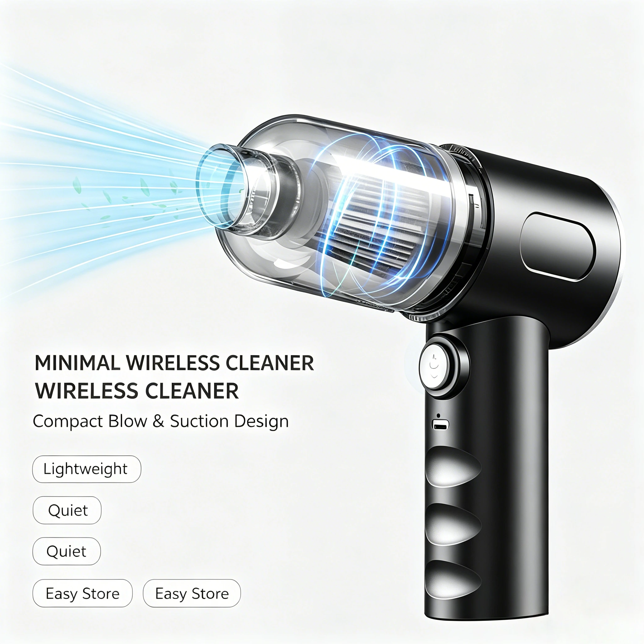 2 In 1 Blow & Suction Wireless Handheld Car Vacuum Cleaner Type-C Rechargeable Portable Mini Vacuum for Auto Home Keyboard Dust Removal
2 In 1 Blow & Suction Wireless Handheld Car Vacuum Cleaner Type-C Rechargeable Portable Mini Vacuum for Auto Home Keyboard Dust Removal