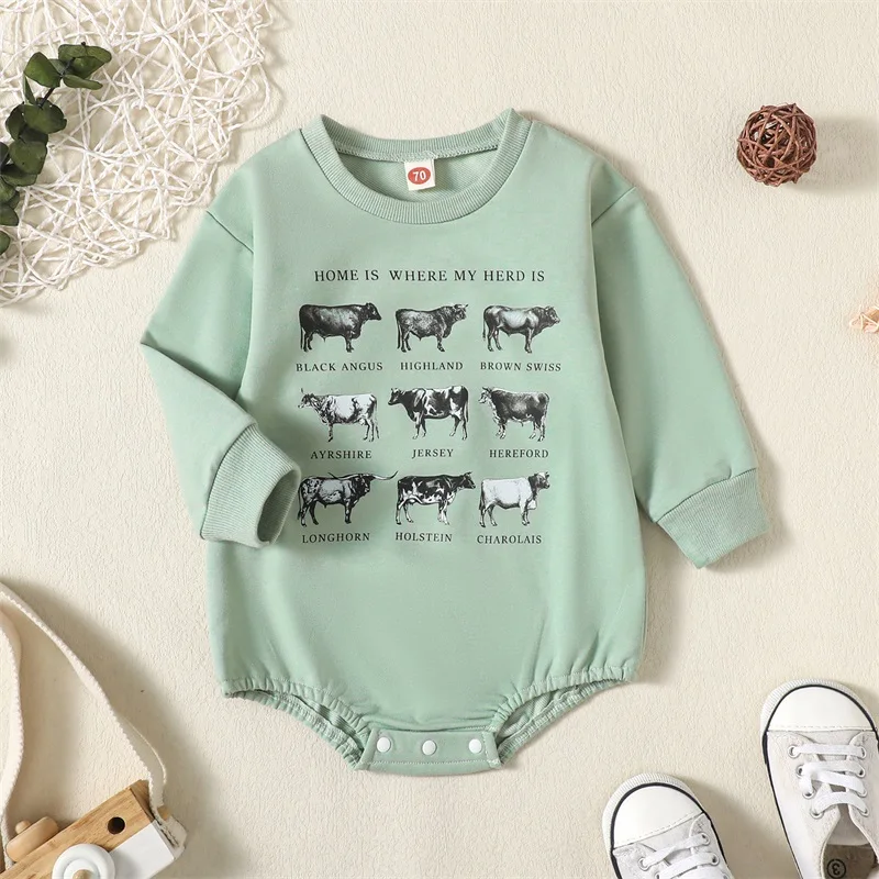 Autumn Newborn Baby Boys Clothing Cattle Letter Print Long Sleeve Loose O-neck Sweatshirts Jumpsuits Playsuits Overalls
Autumn Newborn Baby Boys Clothing Cattle Letter Print Long Sleeve Loose O-neck Sweatshirts Jumpsuits Playsuits Overalls