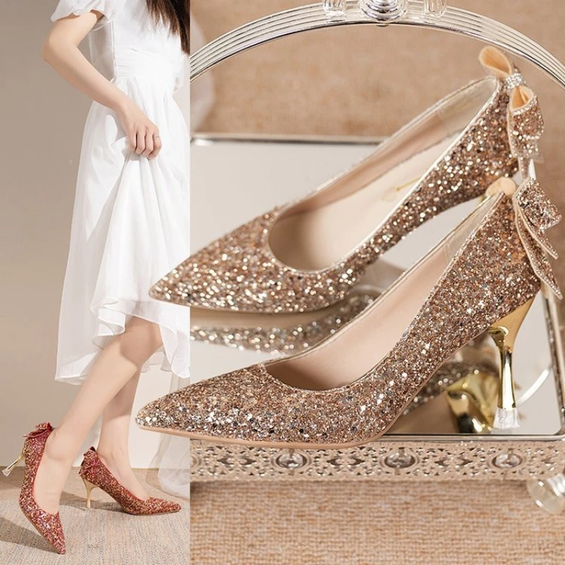 2025 New Pointed Crystal Butterfly High Heels for Bridesmaids, Engagement Shoes, Slim Heels, Non Tiring Pumps Shoes
2025 New Pointed Crystal Butterfly High Heels for Bridesmaids, Engagement Shoes, Slim Heels, Non Tiring Pumps Shoes