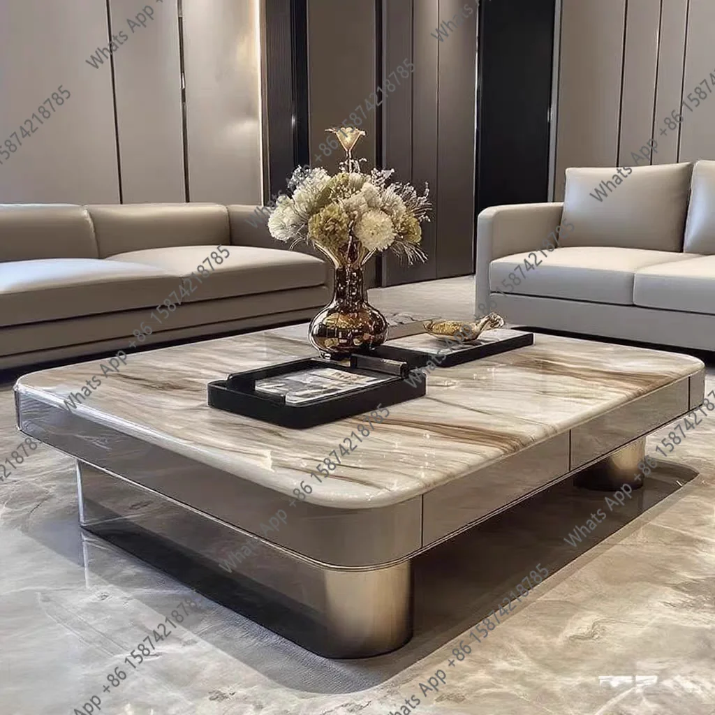 Italian rock slab coffee table light luxury modern simple high-end marble living room square household tea table
Italian rock slab coffee table light luxury modern simple high-end marble living room square household tea table