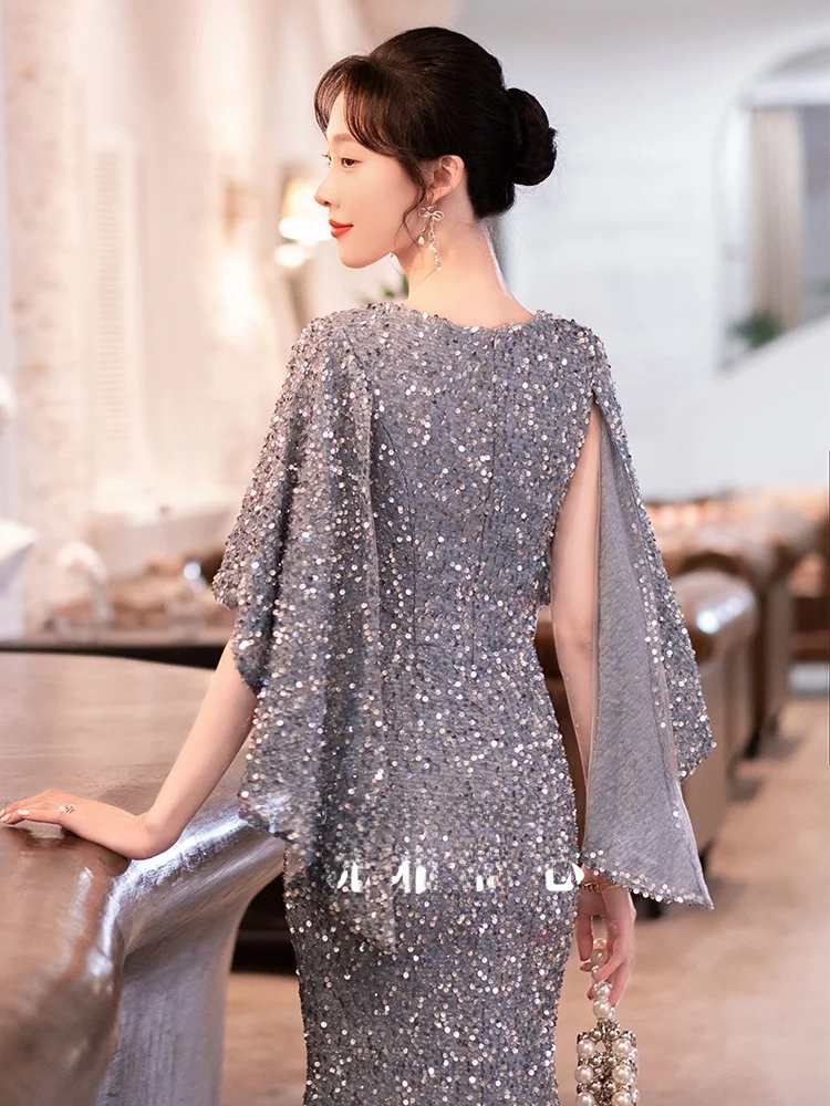 Ele Evening Gown Women's V-Ne Sequin Fi-Tail Host Dr Luxury Subtle Long Skirt Wedding Par Birthday Celebration
Ele Evening Gown Women's V-Ne Sequin Fi-Tail Host Dr Luxury Subtle Long Skirt Wedding Par Birthday Celebration