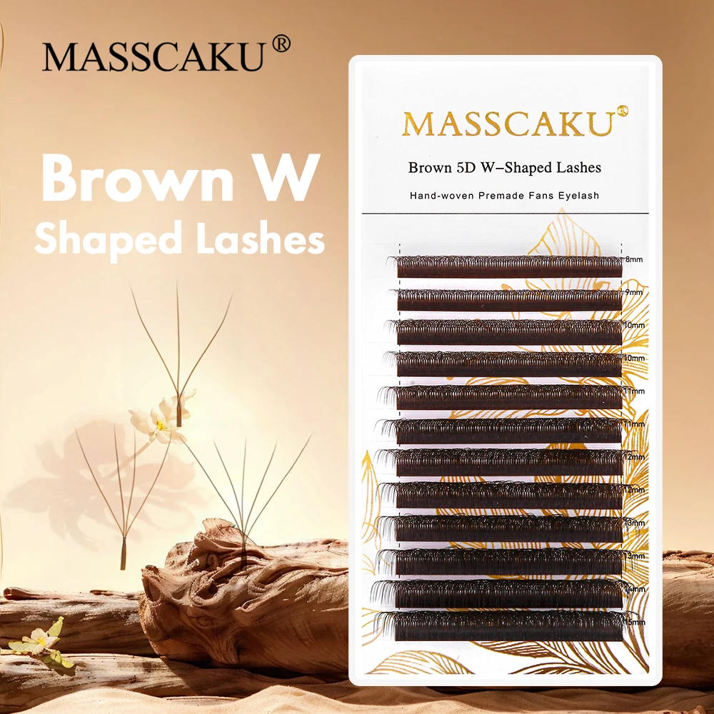 MASSCAKU Mix Length 4D W-Shaped Brown Eyelash Extension D Curl Easy Faning Blooming Pestanas Postizas Ideal for Maquillaje Mujer
MASSCAKU Mix Length 4D W-Shaped Brown Eyelash Extension D Curl Easy Faning Blooming Pestanas Postizas Ideal for Maquillaje Mujer