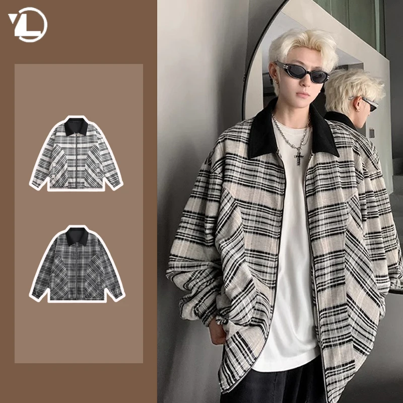 American Plaid Casual Jacket Mens Autumn Retro Street Lapel Patchwork Male Coats Color Block College Couple Outwear New 2024
American Plaid Casual Jacket Mens Autumn Retro Street Lapel Patchwork Male Coats Color Block College Couple Outwear New 2024