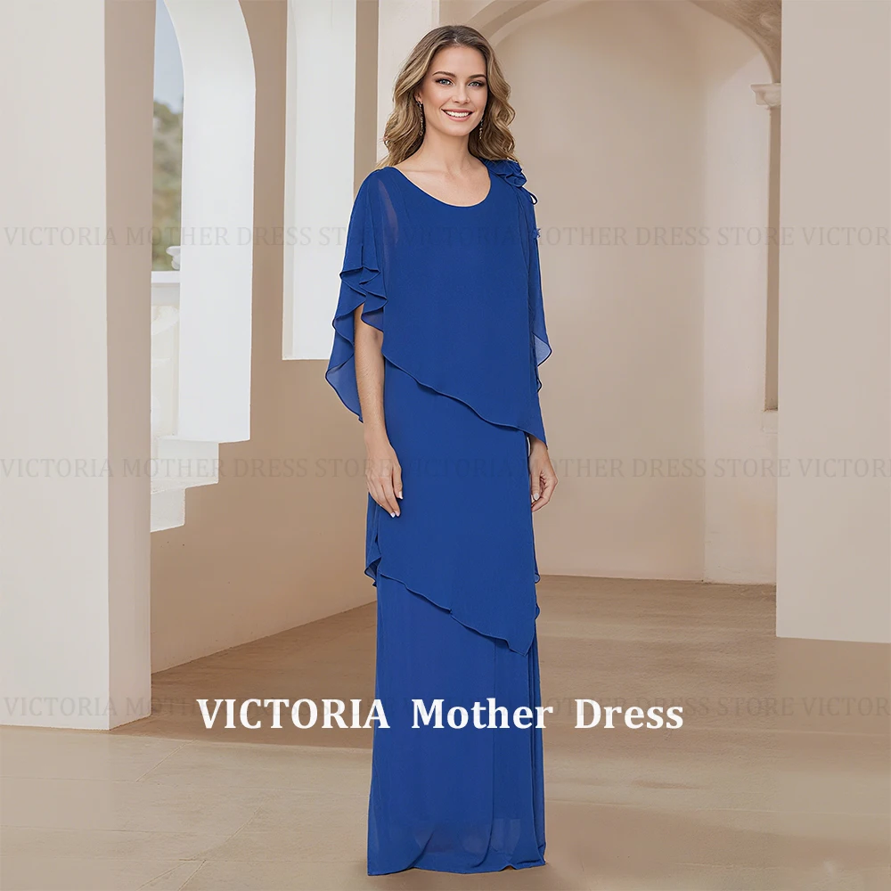 VICTORIA Customized Simple Mother of the Bride Dress 3D Flower Royal Blue Long Chiffon Wedding Guest Dress Party Evening Gowns
VICTORIA Customized Simple Mother of the Bride Dress 3D Flower Royal Blue Long Chiffon Wedding Guest Dress Party Evening Gowns