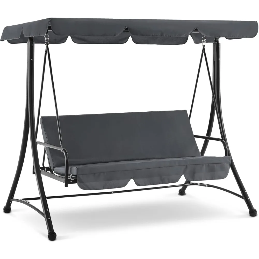 3 Seat Patio Swings with Weather Resistant Steel Frame Adjustable Canopy, Reclining Outdoor Porch Swing with Cushion for
3 Seat Patio Swings with Weather Resistant Steel Frame Adjustable Canopy, Reclining Outdoor Porch Swing with Cushion for