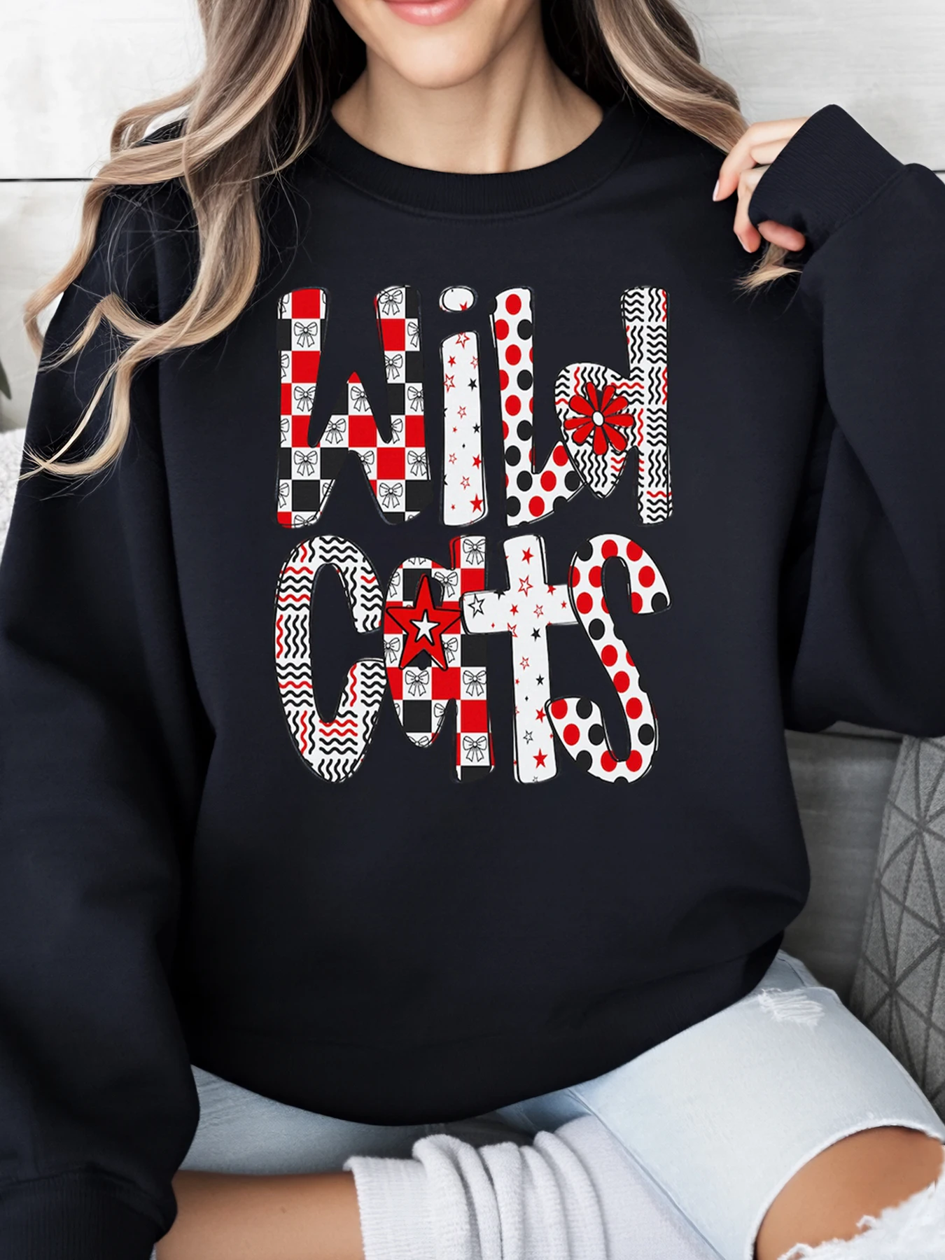 Толстовка с рождественским узором и принтом диких кошек, женская повседневная праздничная одежда, черная, больших размеров
Толстовка с рождественским узором и принтом диких кошек, женская повседневная праздничная одежда, черная, больших размеров