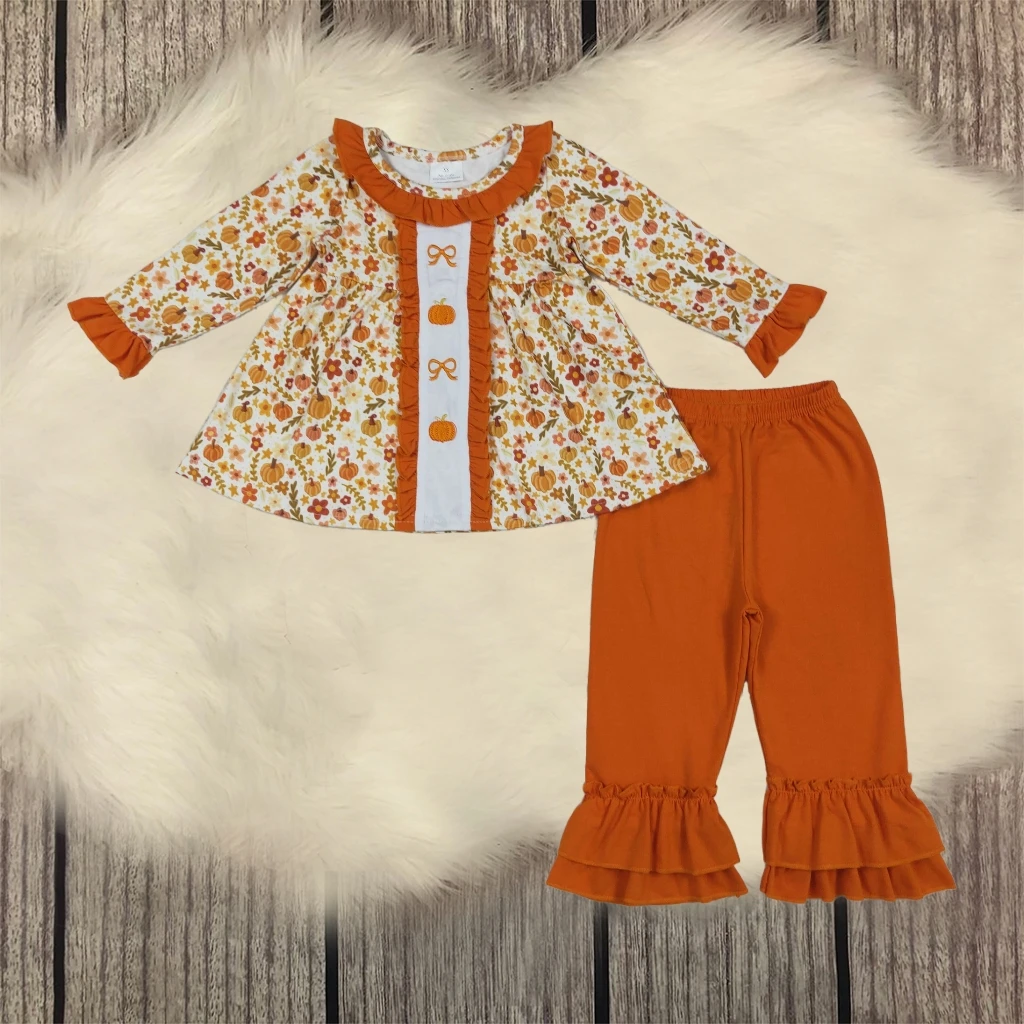 Fall Toddler Outfit Thanksgiving Set Baby Girl Long Sleeve Embroidery Bows Pumpkins Tunic Ruffle Pants Children Kids Clothes
Fall Toddler Outfit Thanksgiving Set Baby Girl Long Sleeve Embroidery Bows Pumpkins Tunic Ruffle Pants Children Kids Clothes