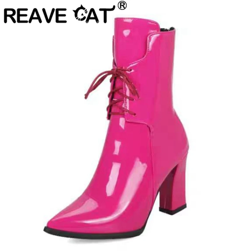 REAVE CAT Модные женские ботильоны с острым носком на высоком каблуке 9 см на шнуровке Размер 44 45 46 Сексуальные вечерние женские ботильоны
REAVE CAT Модные женские ботильоны с острым носком на высоком каблуке 9 см на шнуровке Размер 44 45 46 Сексуальные вечерние женские ботильоны