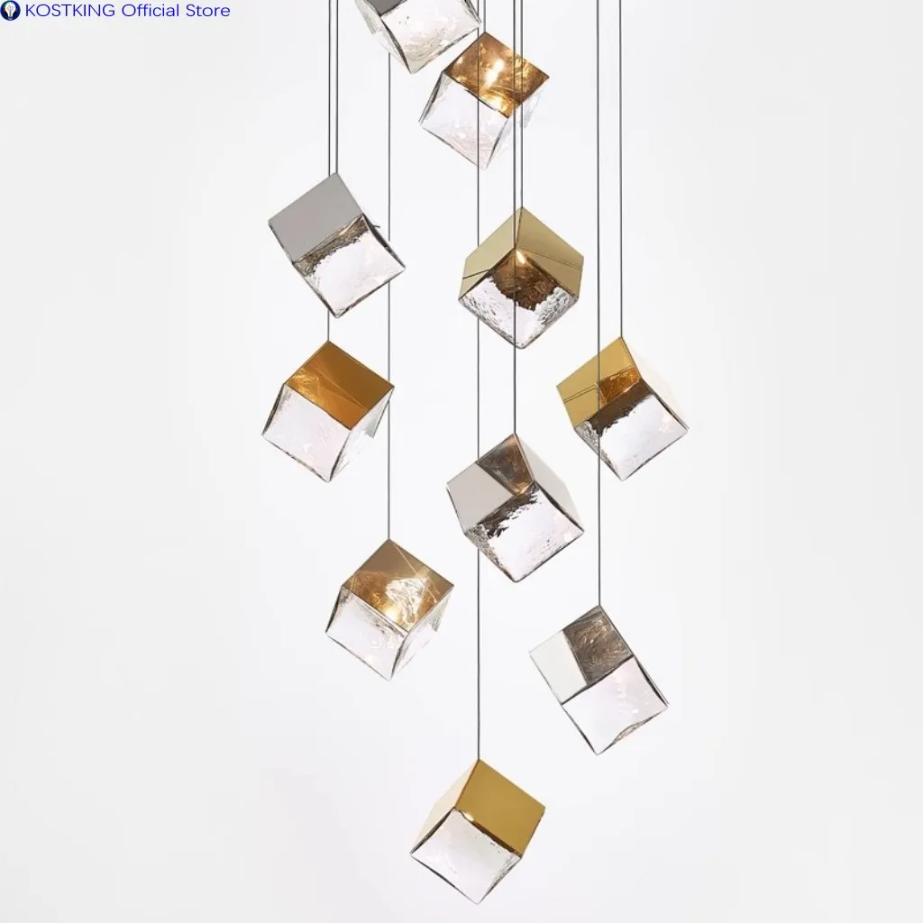 Modern Attic G4 Led Chandelier Glass Ice Cube Lustre Kitchen Living Room Ceiling Lighting Room Decor Lamp
Modern Attic G4 Led Chandelier Glass Ice Cube Lustre Kitchen Living Room Ceiling Lighting Room Decor Lamp
