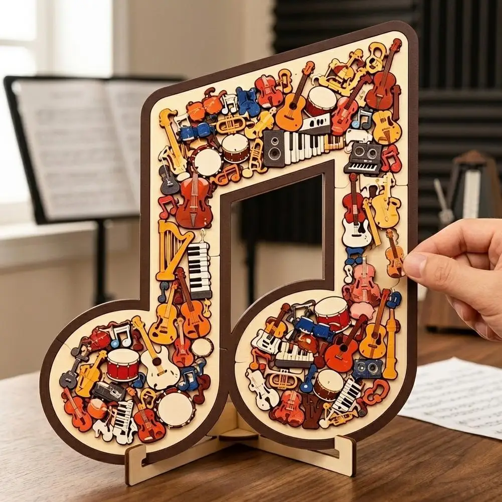 Wooden Music Note Instrument Puzzle Toy Guitar Violin Piano Pattern Shaped Jigsaw Educational Brain Teaser Game for Kids Adults
Wooden Music Note Instrument Puzzle Toy Guitar Violin Piano Pattern Shaped Jigsaw Educational Brain Teaser Game for Kids Adults
