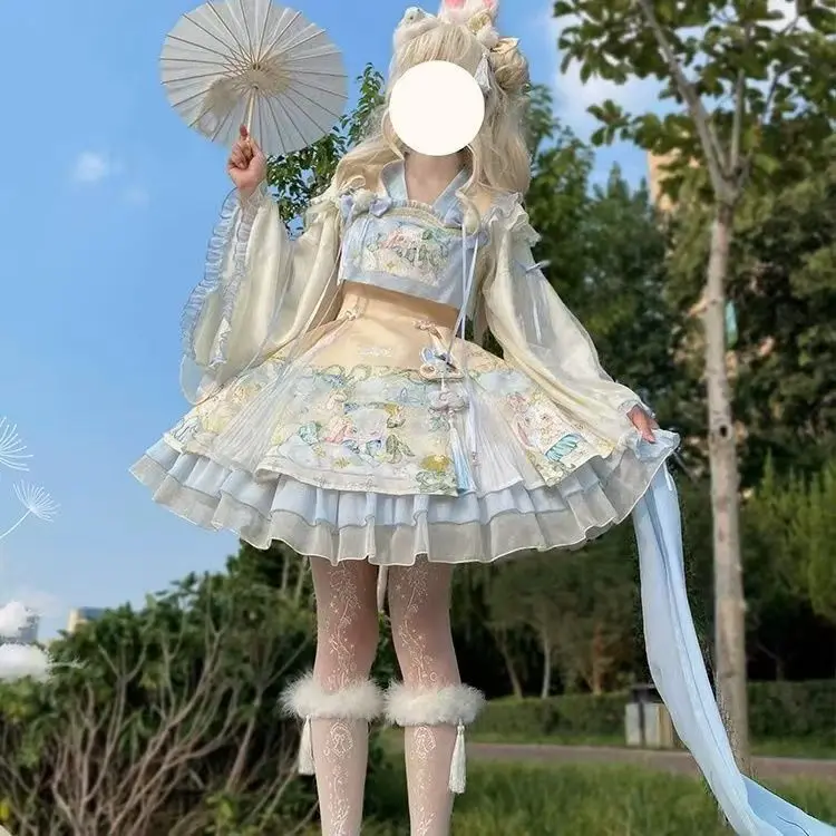 Sweet Lolita Princess Dress Set Women Kawaii Cute Cartoon Rabbit Print Party Mini Dresses Girl Harajuku Y2k Long Sleeve Vestidos
Sweet Lolita Princess Dress Set Women Kawaii Cute Cartoon Rabbit Print Party Mini Dresses Girl Harajuku Y2k Long Sleeve Vestidos