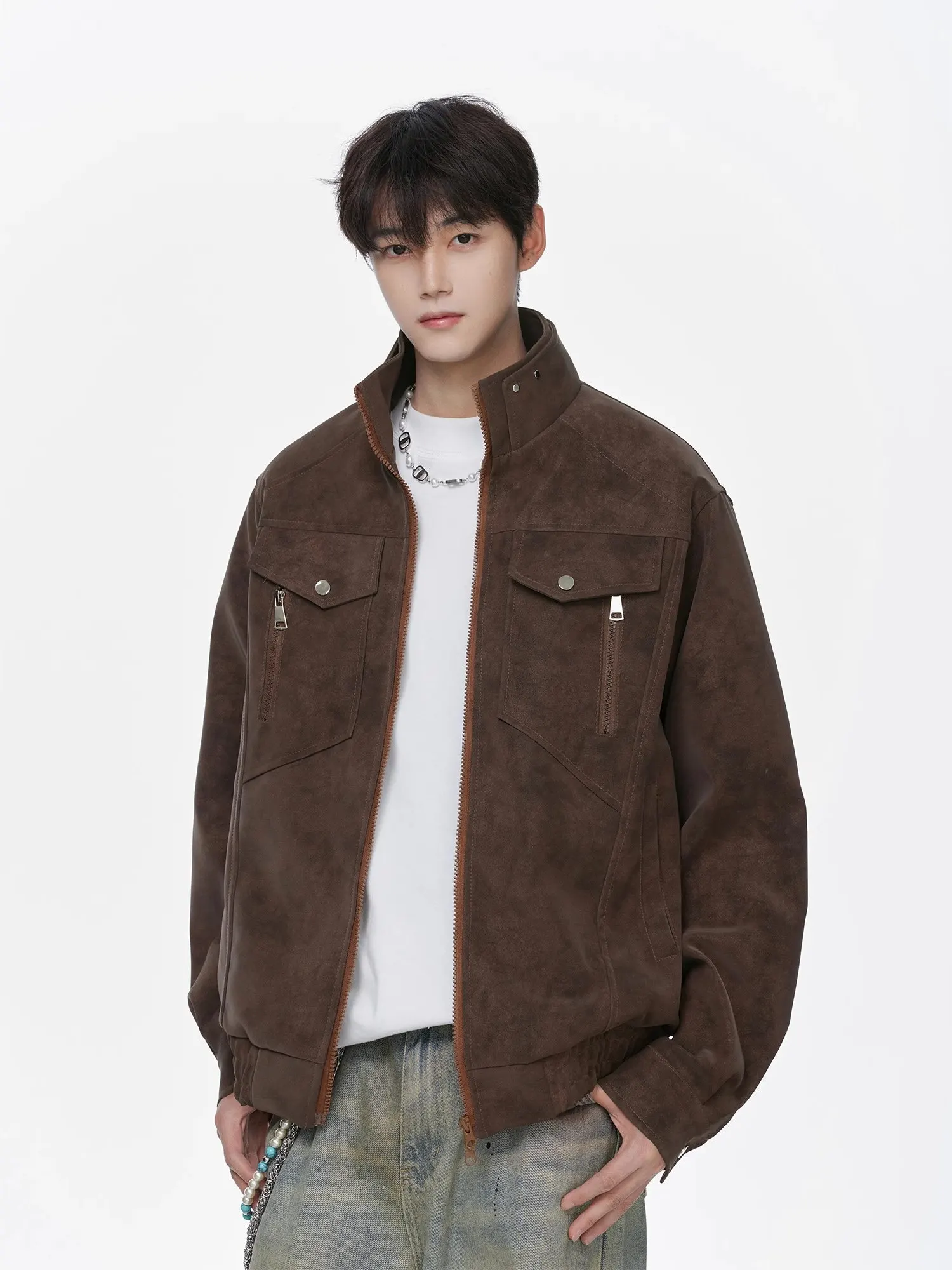 Spring 2025 PU Leather Jaet Men's Loose Fit Stand Collar Workwear Sle Casual Outerwear Coat for Teenagers Zipper Closure
Spring 2025 PU Leather Jaet Men's Loose Fit Stand Collar Workwear Sle Casual Outerwear Coat for Teenagers Zipper Closure